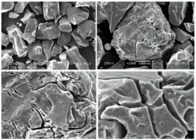 Figures showing changes in sample morphology before and after alkali leaching