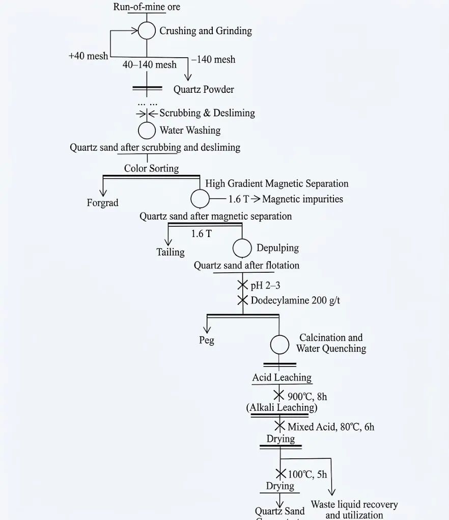 Typical Quartz Sand Purification Process